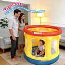 Bounce House,Ball Pit for Toddlers,Inflatable Bouncy House with Pump,Indoor&Outdoor Baby Bouncer with Safety Net,30 Pit Ball,Small Bubble Bounce House for 2 Toddlers 1-3
