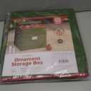 ZOBER Christmas Ornament Storage Box - Stores 64 3" Ornaments, With Dividers - Ornament Organizer Storage Box, Durable Christmas Containers Holder, Dual Zipper - Green