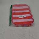 Stripe Makeup Bag Travel Cosmetic Bag Organizer Tassel Toiletry Bag Large Canvas Zipper Pouch and Accessories Storage Bag for Women (Red& Pink)
