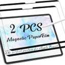 2 Pack Magnetic Paperfilm for iPad Air 11 Inch 2024/2025 (M2/M3, 6th/7th Gen), Feel Like Writing Drawing On Paper, Matte Removable Anti Glare Fingerprint Screen Protector Blue Light Filter