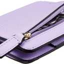 Toughergun Wallet Women Rfid Blocking Small Compact Bifold Luxury Leather Pocket Wallet Ladies Mini Purse with ID Window (CH Light Purple)
