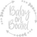 Baby on Board Car Sticker, Funny Heart Arrow Design Vehicle Safety Warning Bumper Window Decal, Automotive Exterior Decoration Sticker, Universal for SUV Motorhome Truck (White)