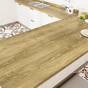 WESTICK 394" x 24" Light Wood Grain Contact Paper Peel and Stick Wallpaper Countertop Self Adhesive Covering Removable Wood Wallpaper Rustic Wood Contact Paper for Countertops Dresser Table Cabinets, Pack of 2