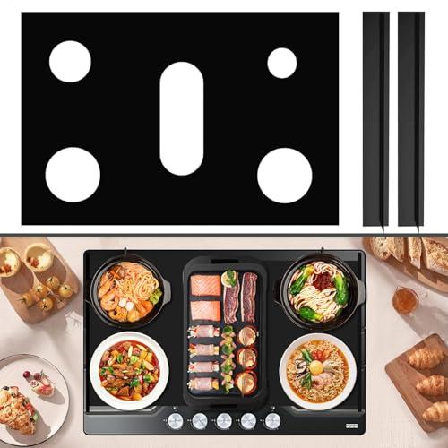 Stove Top Covers For Gas Stove Non-Stick Stove Guards for Kitchen Cooking Gas Range Protector Fit for Samsung Range Stove Mat Dishwasher Safe,Easy To Clean, 2pcs Gap Cover Included