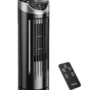 Grelife 13'' Tower Fan for Bedroom, 26dB Quiet Floor Fan with Remote, 3 Mode, 1-8H Timer, 90° Oscillating Fans for Indoors with 27ft/s Velocity, Portable Desk Table Fan for Room, Home, Office,Black