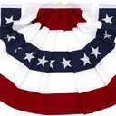 Flaglink 1.5x3Ft American Pleated Fan Flag Width Approx 90cm - US Patriotic Half Fan Bunting Flag 6 PACK
