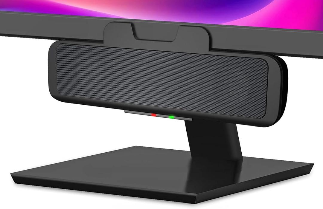 Cyber Acoustics USB Speaker Bar (CA-2890) Stereo USB Powered Speaker, Easily Clamps to Monitor, Convenient Controls