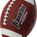 Franklin Sports Kids Junior Grip-Rite Youth Junior Size Rubber Footballs - Peewee Kids Durable Outdoor Footballs - (Brown/White)