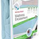 Guardmax Jersey Knitted Twin Zippered Mattress Encasement - Waterproof & Bed Bug Proof Mattress Protector - Comfortable, Soft, and Noiseless Zippered Bedding - Dust Mite Proof (39 x 75 x 10) (Blue)