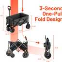Litheli Electric Collapsible Wagon Cart Foldable, 100L Portable Folding Wagon Cart with Wheels, Outdoor Lightweight Utility Carts for Beach Grocery Camping Shopping