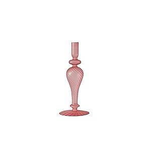 NEEDOMO Valentines Day Decorations, Set of 2 Pink Heart Glass Candlestick Holders for Valentines Decor, Taper Candle Holders Table Centerpieces for Romantic Wedding Party Mantel Decor (Ndgg-1177)