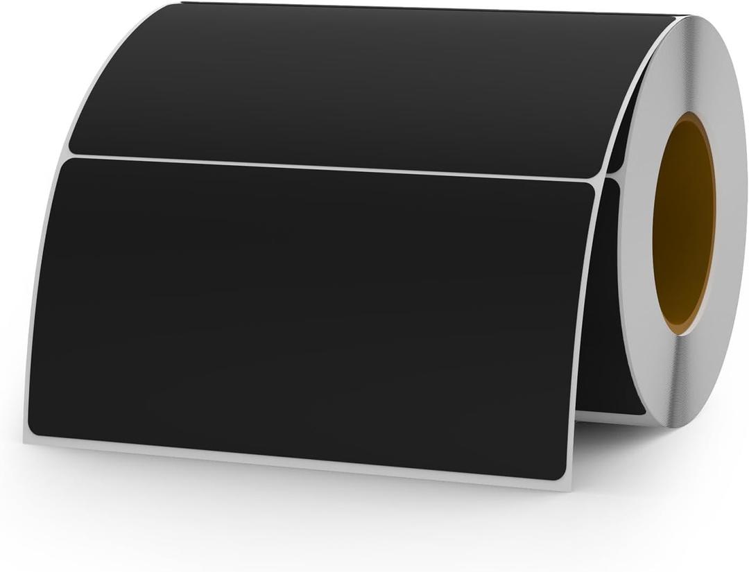 Black Color Coding Labels 2  4 Inches Rectangle Vinyl Self-Adhesive Stickers Waterproof Name Tags Removable Roll for Office School Home 500 PCS