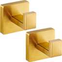 Towel Hooks for Bathrooms, Heavy Duty Wall Mounted Stainless Steel Modern Hook,  Ideal for Hanging Towels, Robes, Coats, in Kitchen, Bedroom, Bathroom, or Hotel (2 Pack, Brushed Gold)