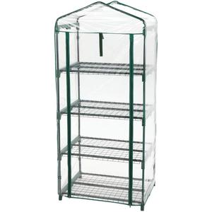 4-Shelf Mini Greenhouse 27 in W x 63 in H x 19 in D - Small Greenhouse with Cover for Indoor Or Outdoor Use