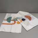 Boho Geometric Abstract Kitchen Dish Towels Set of 2, Modern Art Sun Moon Rainbow Semicircle Arch Drying Hand Towel Baking Cooking Cloth, Minimalist Palm Leaves Bathroom Home Decor 18'' x 26''