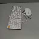 OMOTON Wired Keyboard and Mouse Compatible with Mac, Keyboard with Dual Interface (Type-C and USB A), Mouse with USB A Interface for MacBook Pro/Air, iMac, Mac mini/Pro, White