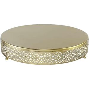 Cake Stand, Metal Round Cupcake Dessert Stand Cake Display Holder Cookies Fruit Serving Tray Decor for Wedding Party Birthday Baby Showers Anniversary (14 inch, Gold)