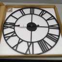 20inch/50cm Large Wall Clocks for Living Room Decor,Modern,Battery Operated,Silent,Non Ticking,Big Black Round wall Clock for Home,Farmhouse,Office,Decoration(Iron Roman Numerals, 20 inches)