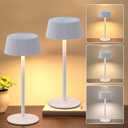 uuffoo Cordless Table Lamps Rechargeable Set of 2, Outdoor Table Lamp with 3 Color Stepless Dimming, Battery Operated Desk Night Light for Patio, Restaurant, Bedroom