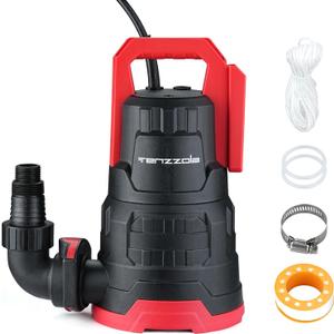 Sump Pump, 1 HP 3960GPH Submersible Utility Water Pump, Thermoplastic Portable Electric Water Removal Transfer Pump with 16.4FT Cord for Swimming Pool Basement Garden Pond Tubs Draining