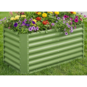 4x2x1.86ft Raised Garden Bed - Galvanized Deep Root Planter Boxes Outdoor With Wing Nuts And Safety Edges For Gardening Vegetables, Flowers, Herbs, Succulents