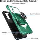Armor Case for Samsung Galaxy S24 Military Grade Shockproof Phone Case with Built-in Screen Protector, Heavy Duty Protection Metall Ring Kickstand for Samsung S24 5G Cover (Green)