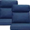 Outdoor High Back Chair Cushion, 2 Pack 44x21 inches Patio Chair Cushions Water Repellent Rocking Cushions Indoor Furniture Seat Pad, Navy