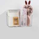 Adhesive Wall Mount Organizer Box,Acrylic Shelves for Wall,No Drilling Hang Walls,with Self Adhesive Tape,Automatic Draining for Bathroom, Kitchen, Living Room - Clear (Small)