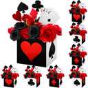 Zhanmai Casino Table Decorations 6 x 6 x 6 Inch Casino Poker Favor Goodie Boxes Supplies for Las Vegas Game Night Birthday Party Themed Centerpieces Decorations(8 Pcs)