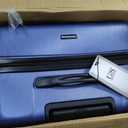 U.S. Traveler Boren Expandable Hardside Rugged Travel Luggage with 8 Spinner Wheels, Navy, 2-Piece Set, 2-Piece Set, USB Port in Carry-On