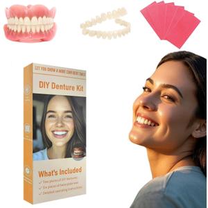 Denture Do it Yourself Full Set of Top and Bottom Fake Teeth to Create Your Perfect Smile at Home-QQ3