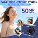 Digital Camera for Photography Autofocus, 4K Point and Shoot Cameras with 32GB SD Card, 16X Digital Zoom, Portable Travel Camera for Beginner, Small Compact Digital Camera for Adult Teens, Blue