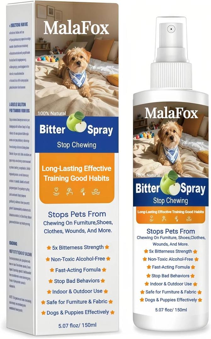 2 x Effectively | Bitter Apple Spray for DogsNo Chew Spray for Dogs,Specially Designed to Prevent Dogs from Chewing and Licking Furniture and belongings (Non-Toxic and Alcohol-Free)