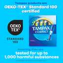 Tampax Compact Pearl Tampons for Women Multipack, with LeakGuard Braid & Extendable Applicator, Regular/Super/Super Plus Absorbency, Compact Extendable Applicator, Unscented, 45 Count
