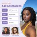 8 inch Interlocking Loc Extensions Human Hair, Soft Human Hair Dreads Extensions, 0.6cm Width 100% Human Hair Dreadlock Extensions, Natural Black (8 inch 20 Strands, 1B 0.6cm)