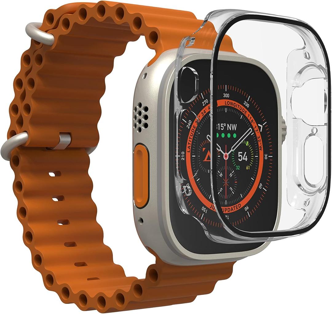 ZAGG InvisibleShield Glass Elite 360 for Apple Watch Ultra 3/2/ 1, Watch Size: 49mm Face, Integrated Bumper and Screen Protector for 360-Degree Protection Advanced Clarity
