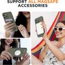 Magnetic for iPhone 14 Pro Max Case, Compatible with MagSafe, [Full Camera Protection][2 Screen Protectors], Suction Cup Phone Mount Silicone Shockproof Protective Phone Case 6.7", Olive Green