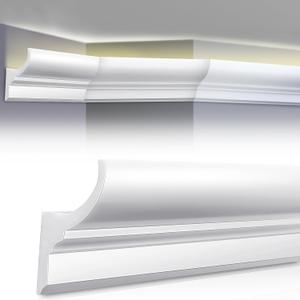 Pushglossy 8 Pcs 47.24(Total 31.5 Ft) Ceiling Crown Molding with LED Duct Kit for Seamless Ambient Accent Lighting Waterproof Channel for Easy LED Trim Moulding Strip Installation