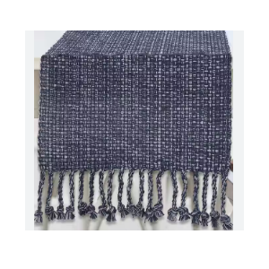 Lintex Tone on Tone 100% Cotton Runner 13 in. x 72 in. in Navy Blue 