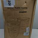 Worth 9 Gallon Tall Round Planters Set of 2-14" Dia x 21" H Stone Finish Flower Pots Indoor Decorative Container Garden Patio Unbreakable Beige, 14” diameter x 20.5” height