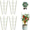 4 Pack Tomato Cage, 18 inches Plant Support Cages for Garden, Upgrade Garden Plant Stakes with Adjustable Rings, Plants Trellis for Tomato, Flower, Climbing Plants, with Twist Tie