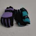 SATINIOR 2 Pairs Kids Waterproof Winter Snow Gloves Ski Gloves for Boy Girl Outdoor Warm Thickening Snowboard(Light Purple, Cyan,8-12 Years)