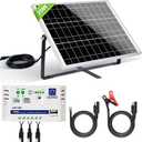 ECO-WORTHY 25 Watts 12V Off Grid Solar Battery Charger Kit: Waterproof Solar Panel + Adjustable Mount Bracket + SAE Connection Cable +10A Charge Controller for Car RV Marine Boat 12V Battery