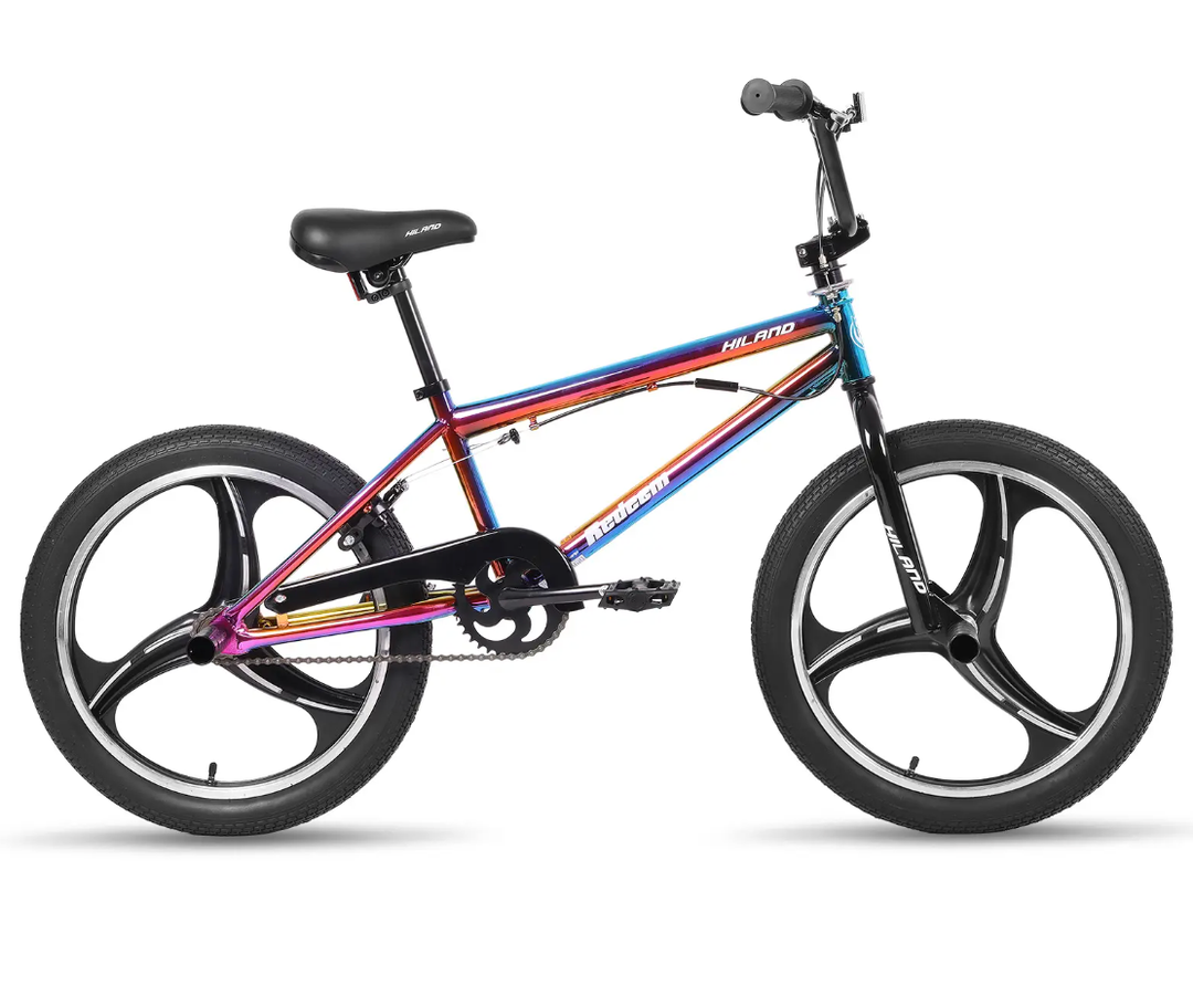 HILAND Kids BMX Bike, Rainbow, 20", 5 Spoked Wheel