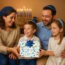 3 x The Dreidel Company Happy Hanukkah Hanukkah Design Gift Wrap Paper Chanukah 17.5" X 180" In, 15 Ft. Long Each, 2 Rolls