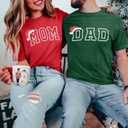 ASTANFY Couples Christmas Shirts Mom and Dad Christmas Shirt Holiday Shirts Family Short Sleeve (Green, S)