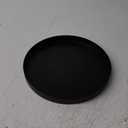 Black Round Metal Candle Holder Tray, Decorative Serving Tray for Modern Farmhouse Home Decorations (11.8")
