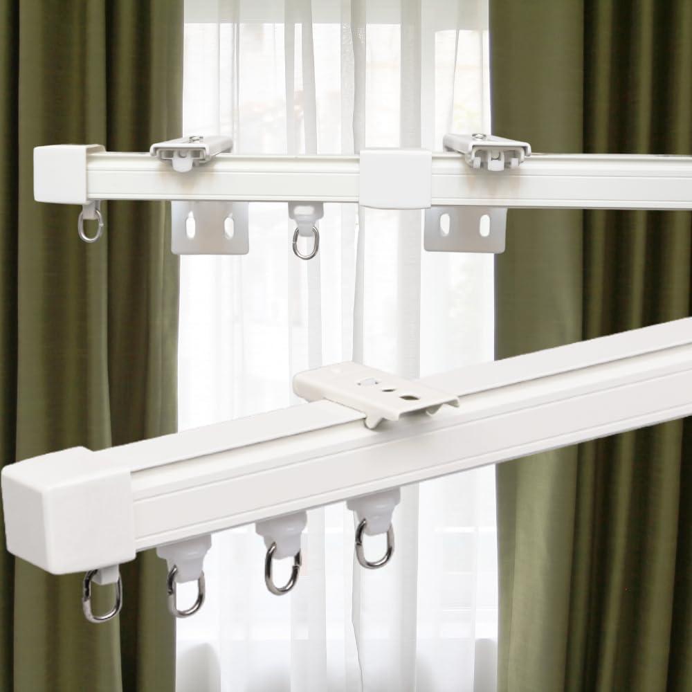 Retractable Ceiling Mount Curtain Track, Measurement-Free Curtain Track 1.1-2.1M / (3.6-6.9 FT)