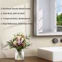 CIRCUMI 18"x24" Brushed Silver Bathroom Mirror, Rectangular Vanity Mirror