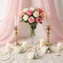 6 Pcs Wrist Corsage for Wedding, Rose Champagne Artificial Flower Wristlet for Bride Exquisite Ceremony Accessories for Party, Wedding, Anniversary